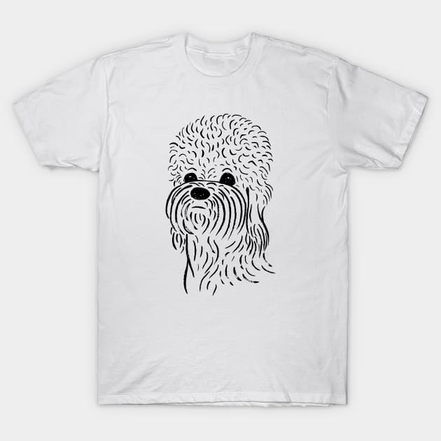 Dandie Dinmont Terrier (Black and White) T-Shirt by illucalliart